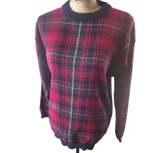 Med Canyon Lake Plaid Sweater NWOT